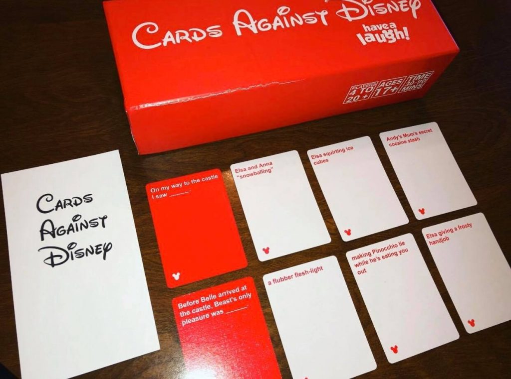 cards on table - cards against dizny